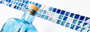 Glass and stone mosaic tiles